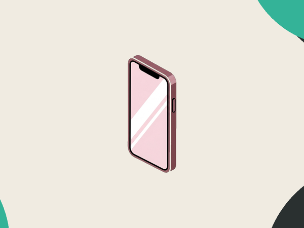 Apple iPhone 17e isometric illustration in pink