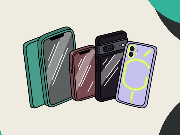 Four smartphones side by side representing Q1 2026 flagship releases
